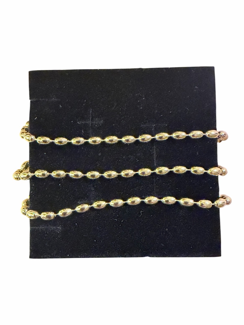 Gold Plated Bead Chain Bracelet Set- Women's Jewelry
